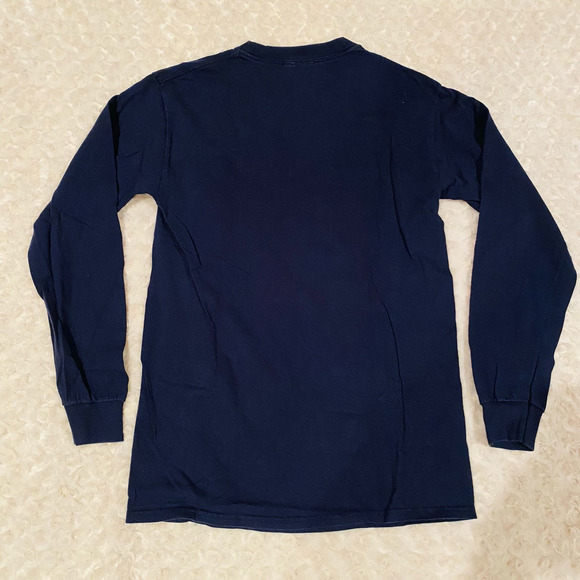 College Basketball Bullets Long Sleeve Navy Cotton Tee Shirt Sz Small - Picture 4 of 4